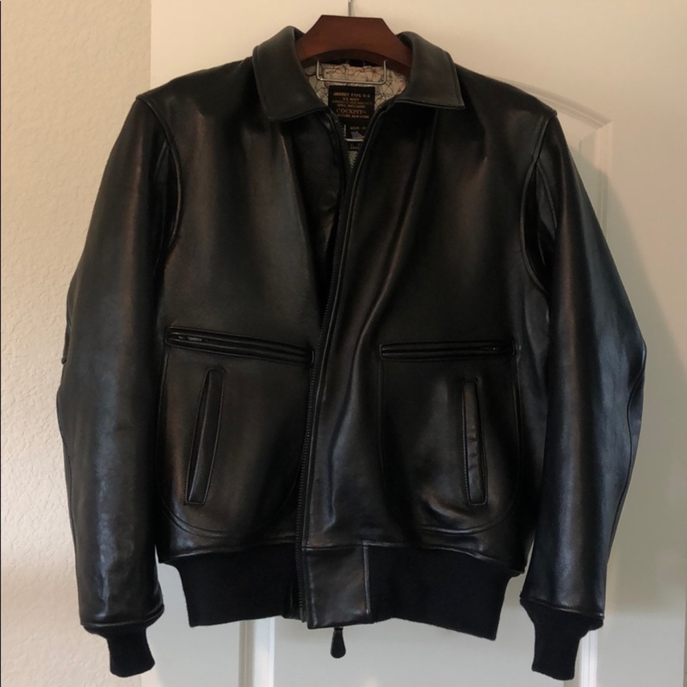 Leather Jacket Navy G-2, size XXL
